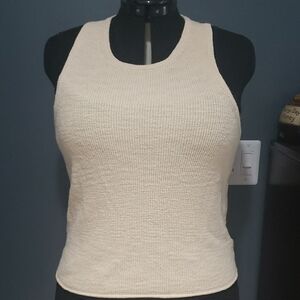 NWT Madewell Cream Ribbed Sleeveless High Neck Tank Sz 2X
